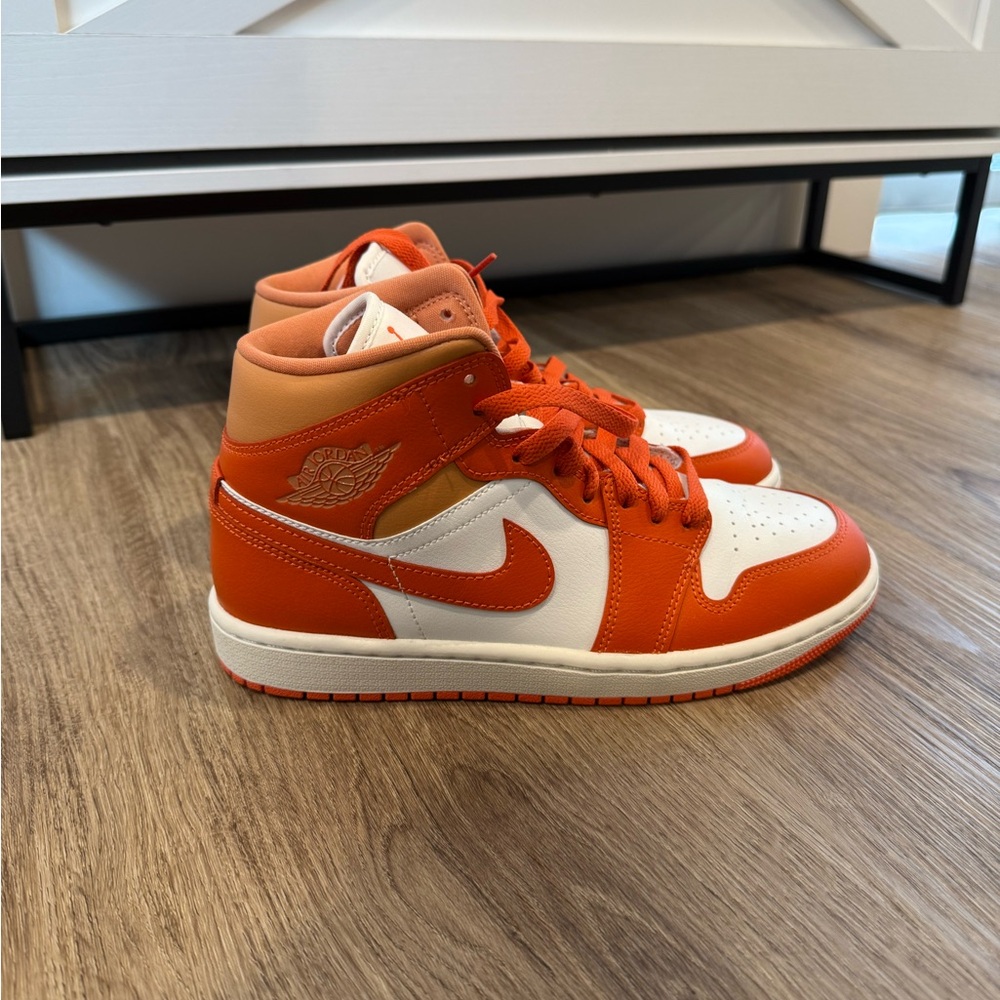 Nike Air Jordan Mid Sneakers - Orange and White